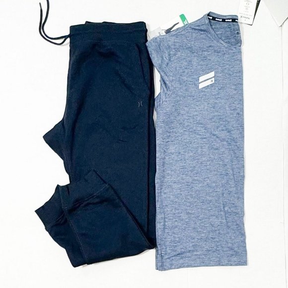 Hurley NWT Sz XL Navy Loungewear  Drawstring Joggers T-shirt Set - Picture 11 of 16